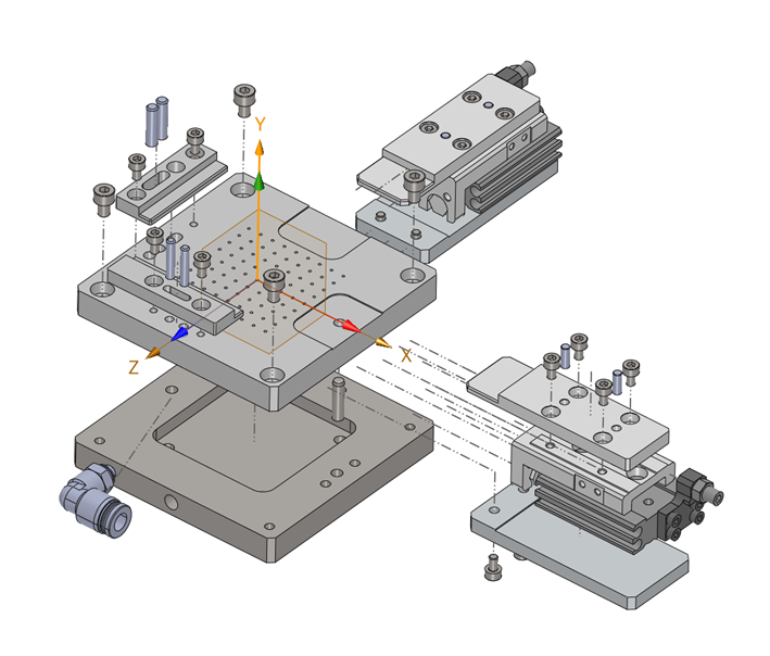 3D分解図を用いて部品の組み立て性を検証している様子