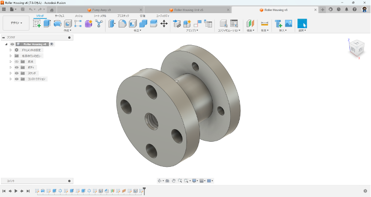 クラウドベースの統合CAD/CAM/CAEプラットフォーム「Autodesk Fusion」の3D設計画面例