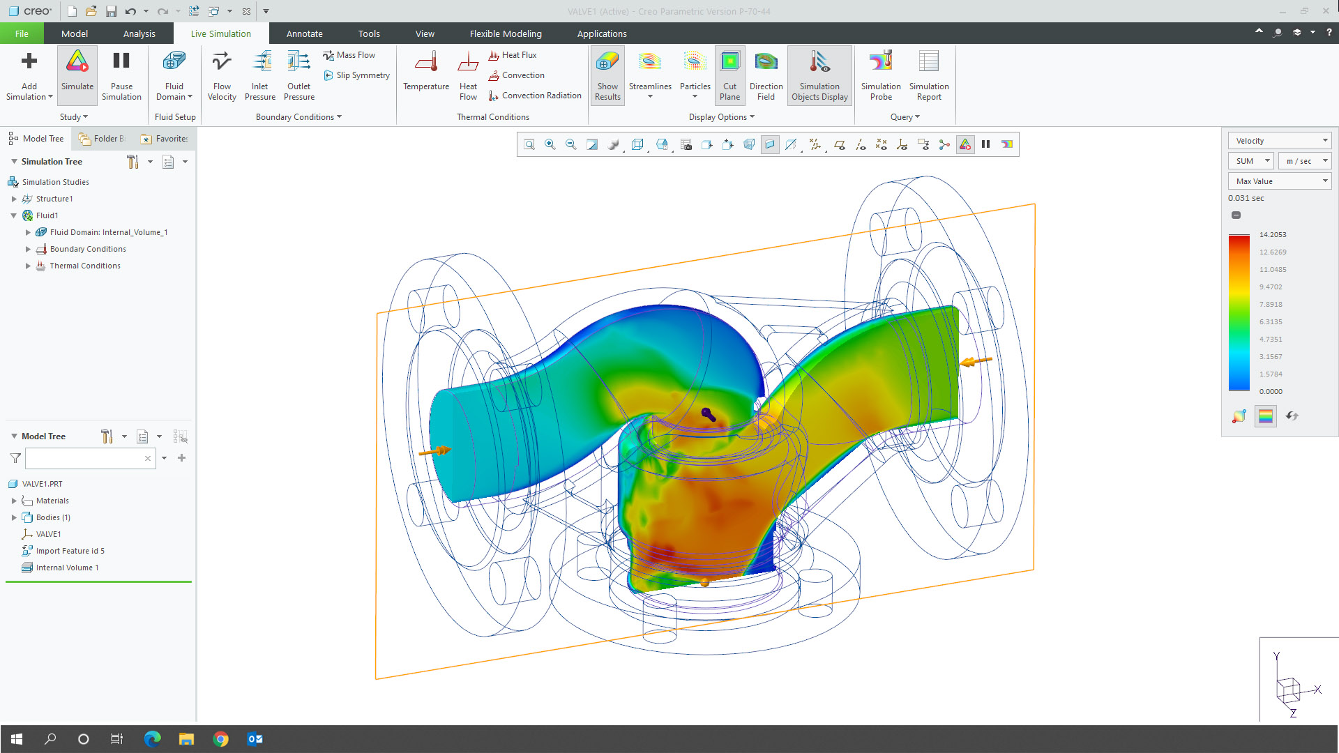 Creo Simulation Liveによる統合CFD解析画面