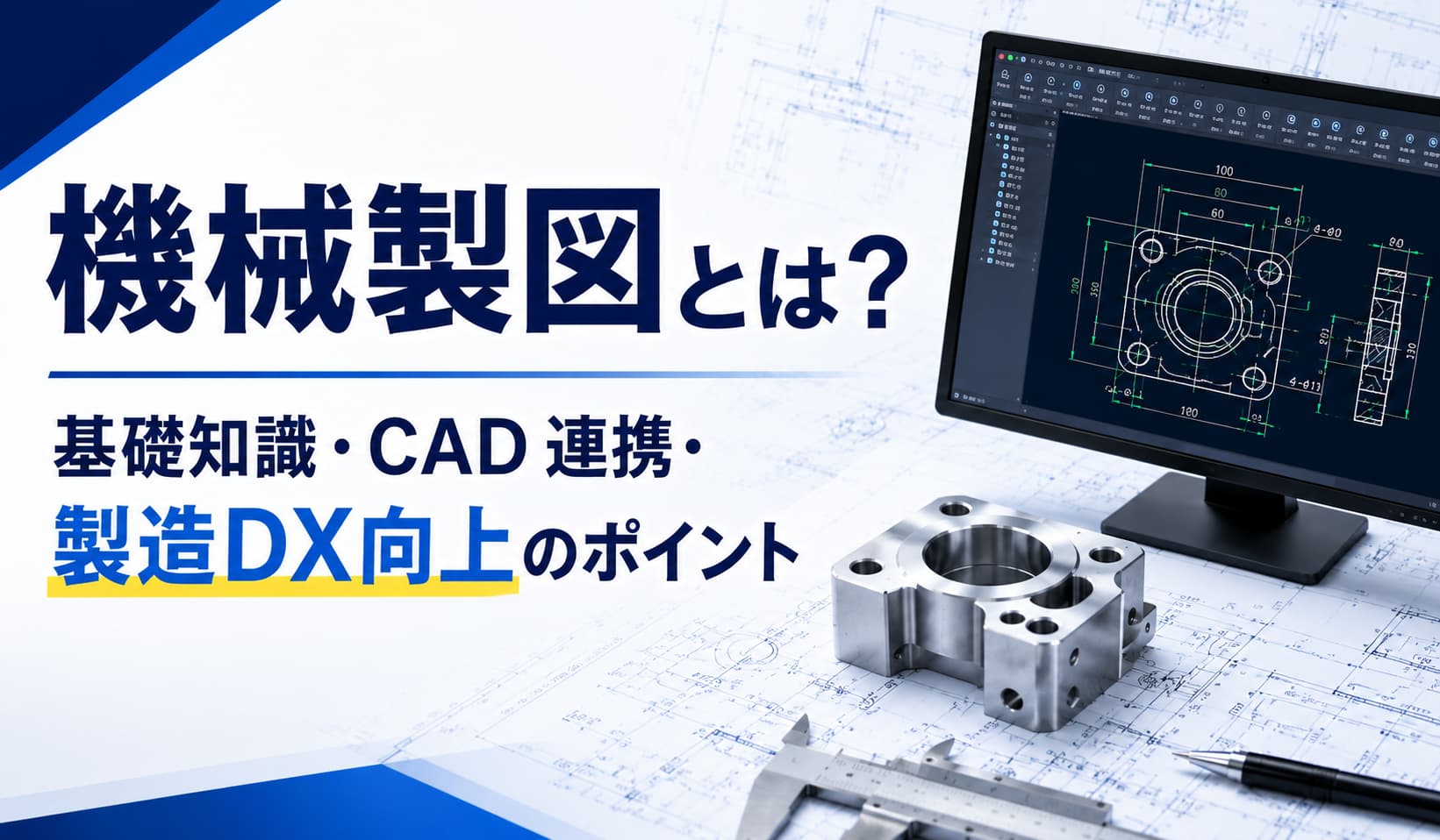 機械製図とは？基礎知識・CAD 連携・製造 DX 向上のポイント