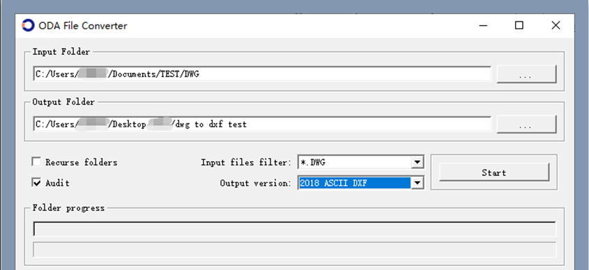 ODA File Converter」の操作画面を示す画像。