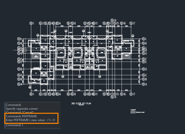 PDFアンダーレイの枠線を非表示する操作画面