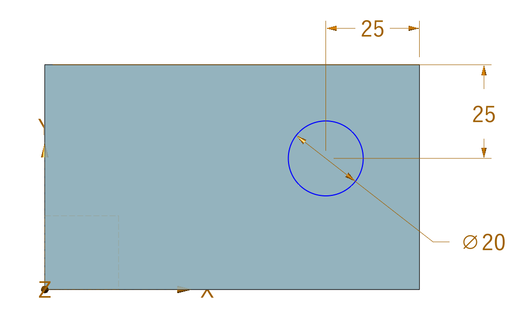 ZW3Dで円を描き、距離を設定し位置を拘束