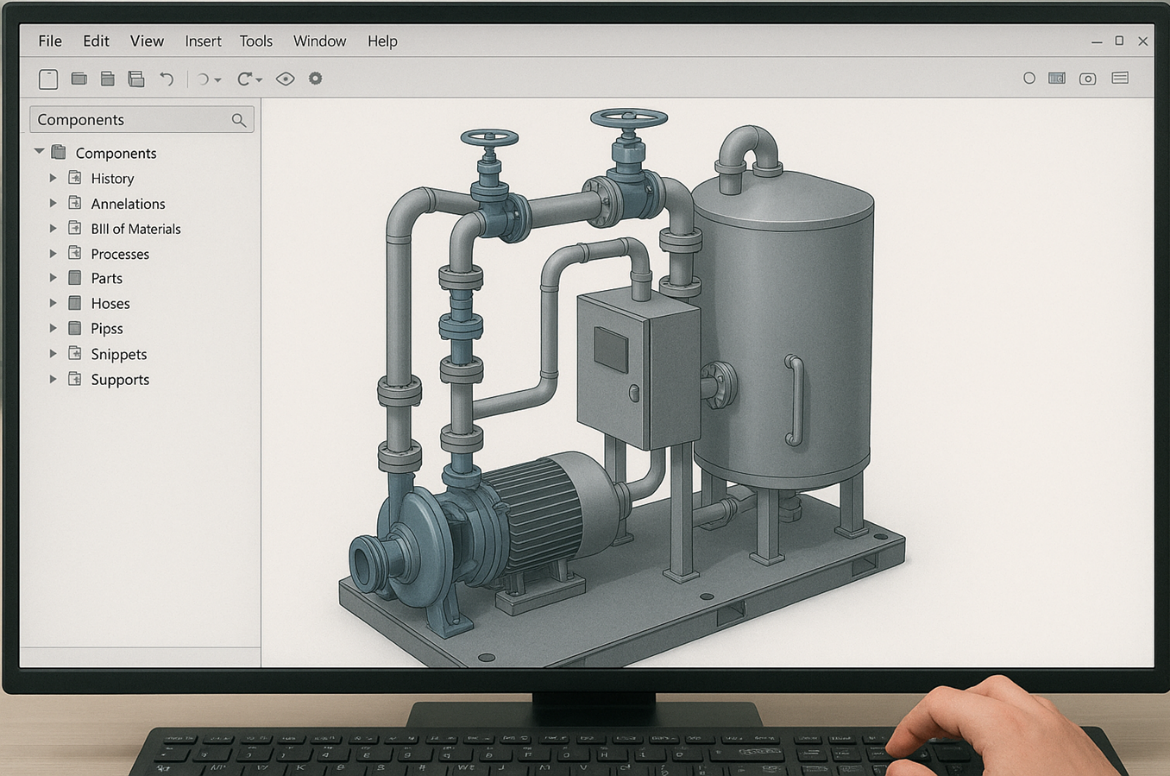 設備CADを説明する画面