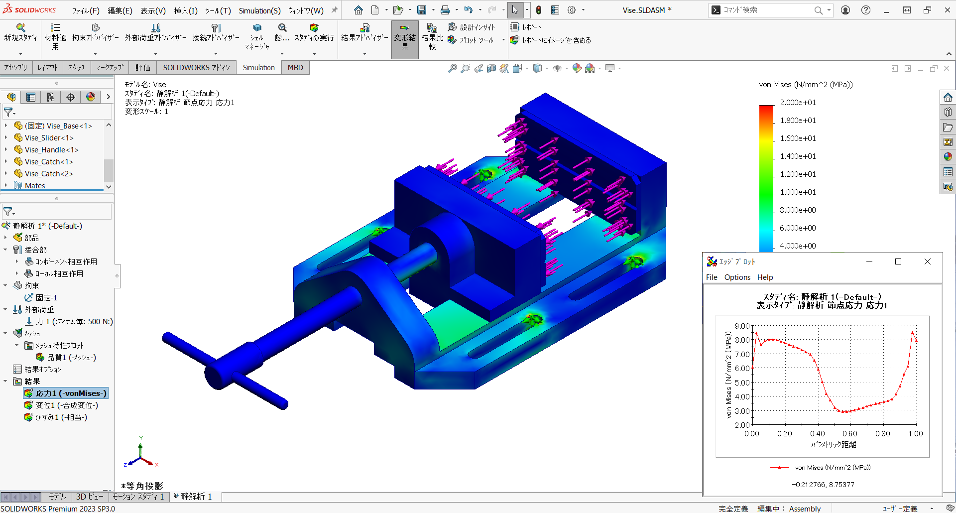 SolidWorks Simulationによる統合構造解析